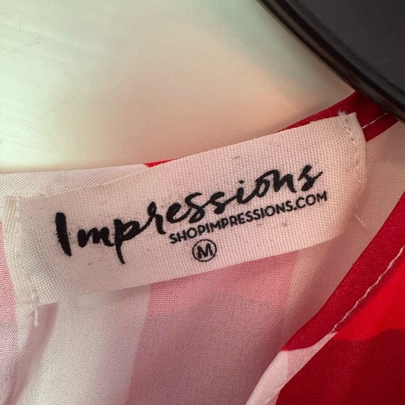 Red and White Checkered Sundress Size M - Picture 3 of 4